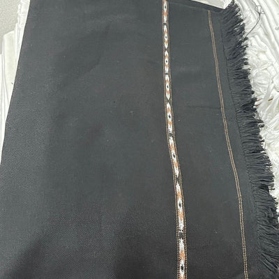 Black Embroidered Wool Shawl - 1 Pc Elegant Wrap for All Occasions