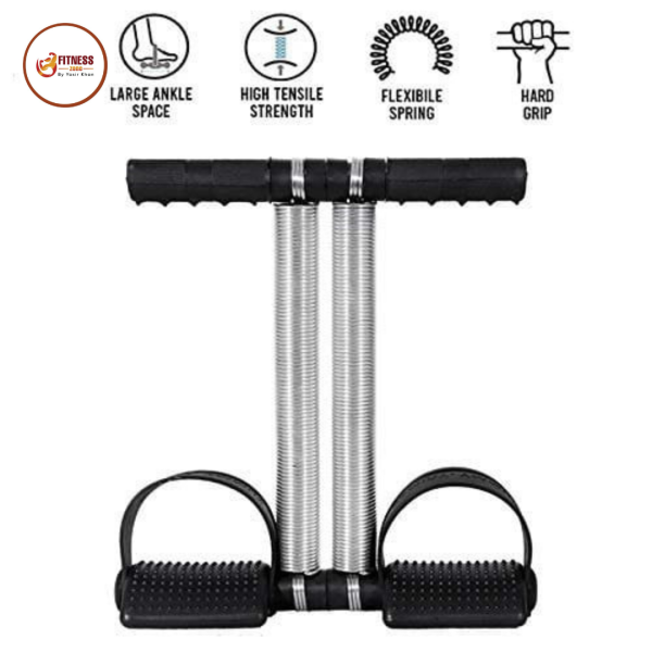 Spring Tummy Trimmer ( Random Color ) Foot Pedal Resistance Band Elastic Sit-up Pull Rope Yoga Fitness Gym
