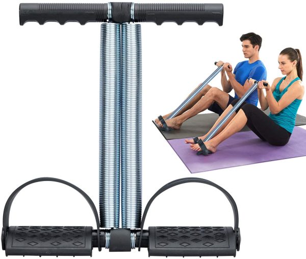 Spring Tummy Trimmer ( Random Color ) Foot Pedal Resistance Band Elastic Sit-up Pull Rope Yoga Fitness Gym