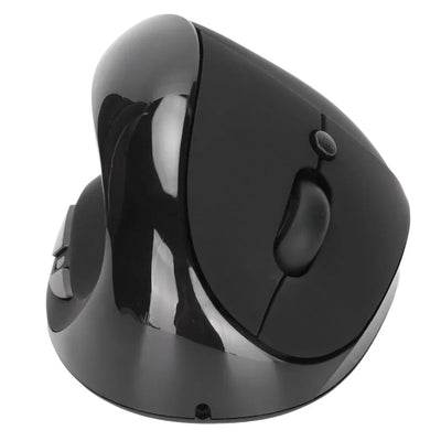 Left Hand Vertical Mouse 2.4G Wireless Vertical Ergonomic Mouse Rechargeable Mouse with USB Adapter Adjustable DPI for PC Black